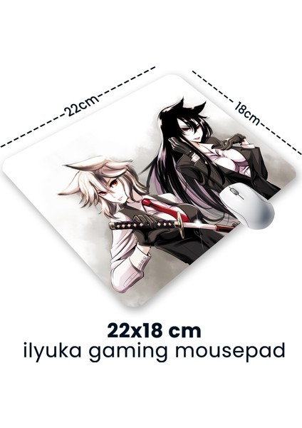 Ilyuka Anime Warrior 22X18CM MP442218 Ilyuka Mini Boy Gaming Mousepad Dikişsiz Kenar Kaymaz Kauçuk Taban 22X18CM