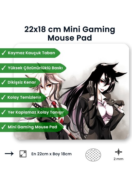 Ilyuka Anime Warrior 22X18CM MP442218 Ilyuka Mini Boy Gaming Mousepad Dikişsiz Kenar Kaymaz Kauçuk Taban 22X18CM