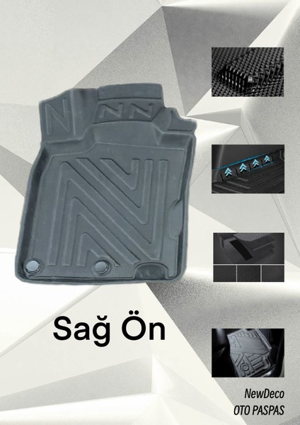 NewDeco Nissan Qashqai 2013-2021 Için 5,5d Carbon Style Havuzlu Paspas - Tpe Malzeme