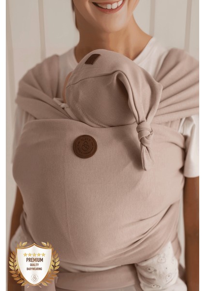 İlays Mabel Premium Esnek Wrap Sling Vizon ( Babysling - Sling - Bebek Taşıma Şalı - Babywearing - Kanguru )