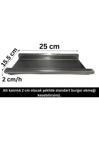 BurgerCut - Paslanmaz Çelik (2 cm) Standart Burger Ekmeği Kesme Aparatı