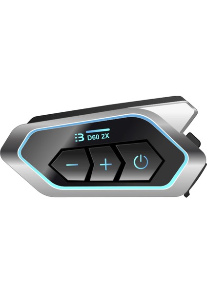 D60 2x Motosiklet Kask Kulaklığı Bluetooth Intercom Rgb Işıklı 2 Intercom Bağlantılı