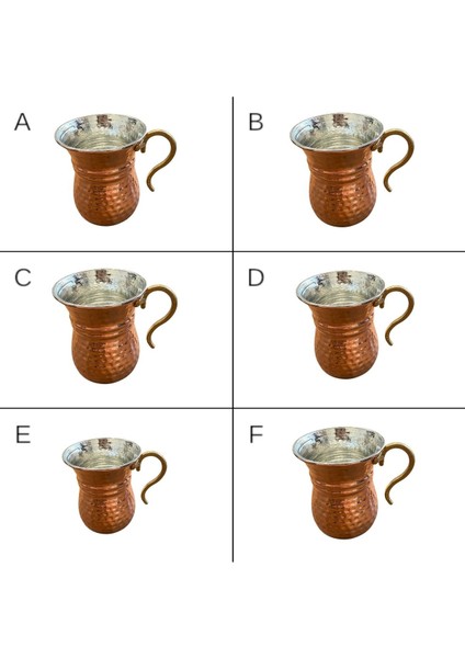 6'lı Bakır Çekiç Dövme Bardak 250 ml
