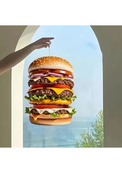 2d Akrilik Dev Hamburger Anahtarlık