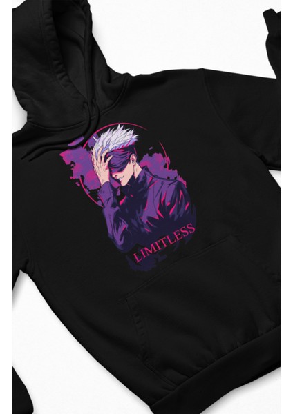 Jujutsu Kaisen Gojo Satoru Baskılı Kapüşonlu Sweatshirt, Unisex Oversize Anime Baskılı Hoodie
