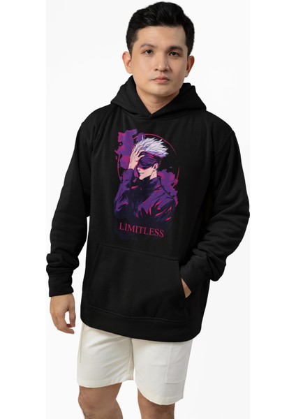 Jujutsu Kaisen Gojo Satoru Baskılı Kapüşonlu Sweatshirt, Unisex Oversize Anime Baskılı Hoodie fiyatları