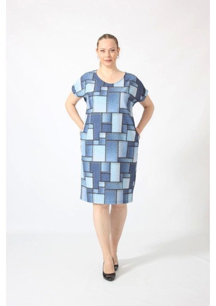 3290 Kot Görünümlü Cepli Yazlık Dokuma Kumaş Elbise fırsatları