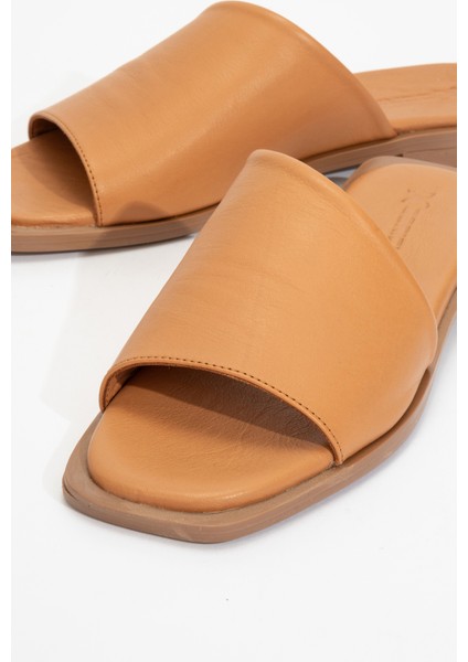 Kadın Bantlı Deri Terlik Zy 8011 Taba modelleri