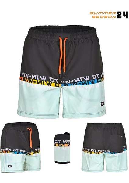 Pro Angler Short Mayo Anthracite Turquoise