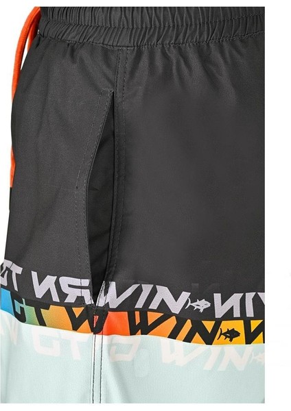 Pro Angler Short Mayo Anthracite Turquoise