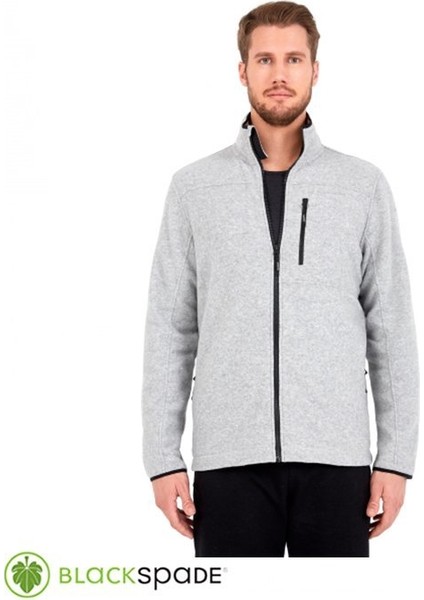Blackspade Önden Fermuarlı Polar Mont Gri L