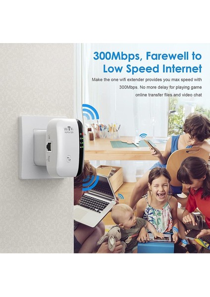 Wifi Repeater Sinyal Güçlendirici Access Point 300MBPS Kablosuz Kolay Kurulum Repeater Access Point
