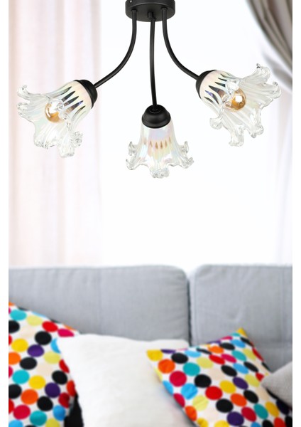 Pablo 3.lü Avize Siyah