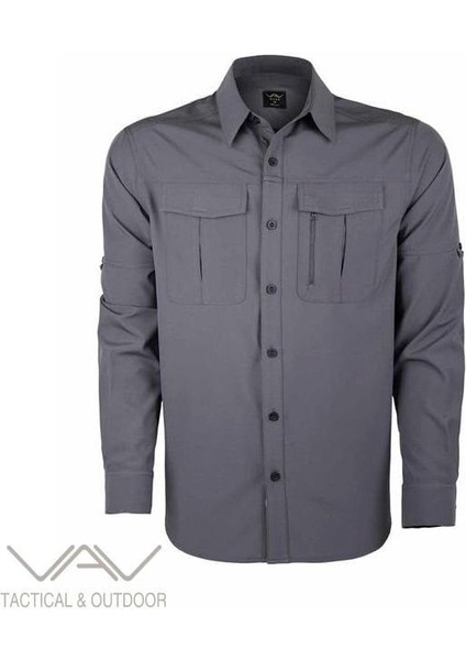Vav Uzun Kol Gömlek Tacflex-02 Füme L