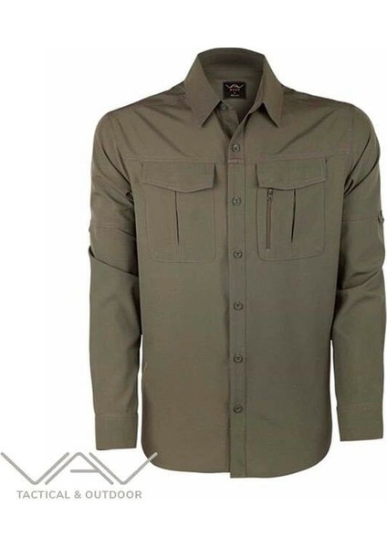 Vav Uzun Kol Gömlek Tacflex-02 Haki L indirimleri
