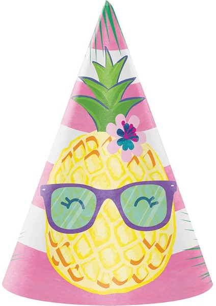 Ananas, Flamingo ve Arkadaşları Şapka 8 Adet