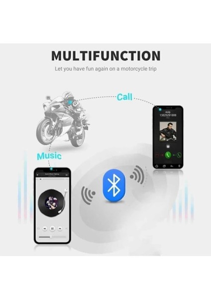 D60 5x Motosiklet Kask Kulaklığı Bluetooth Intercom 5 Intercom Bağlantılı