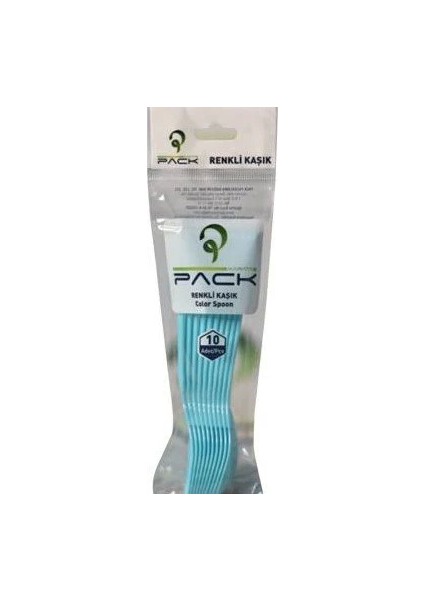 Plastik Renkli Kaşık 10' Lu