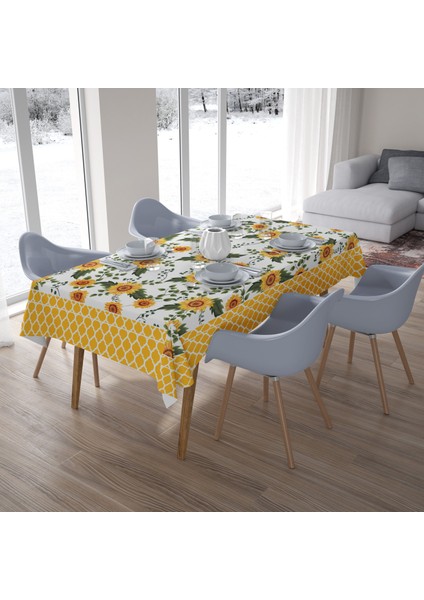 Ayçiçek Yaprak Desenli Masa Örtüsü Dijital Baskılı 1.60 x 2.20 cm modelleri
