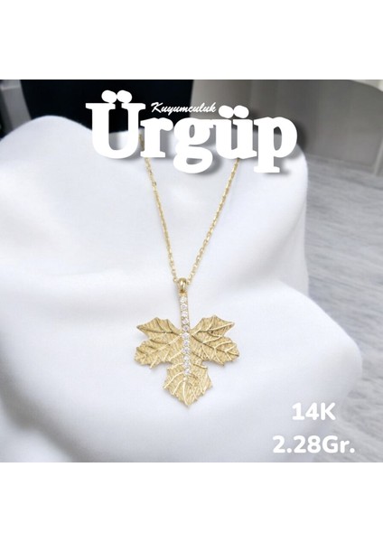 14AYAR 2.28GRAM Altın Çınar Yağrağı Kolye