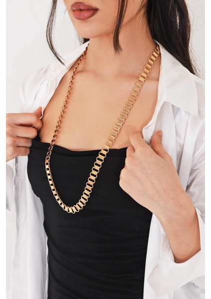 Pınkmark Kadın Gold Uzun 75 cm Klipsiz Kaplamalı Kolye PMKL25632 fiyatları