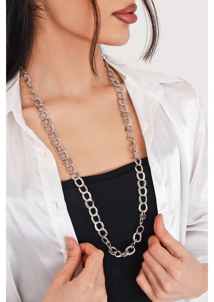 Pınkmark Kadın Gümüş Uzun 75 cm Klipsiz Kaplamalı Kolye PMKL25631 fiyatları