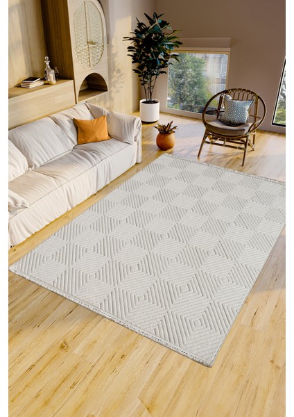 Bronx Dekoratif Modern Özel Dokuma Halı 132K Krem