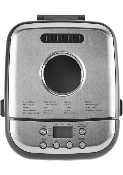 Bake Compact 19 In 1 Çok Fonksiyonlu Reçel, Yoğurt, Hamur Yoğurma ve Ekmek Yapma Makinesi Inox