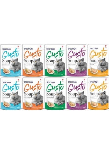 Gusto Karışık Kedi Çorbası 50 gr - 10 Adet