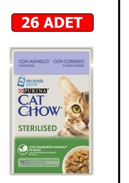 Cat Chow Kuzulu Kısırlaştırılmış Kedi Konserve Maması 85 gr 26 adet