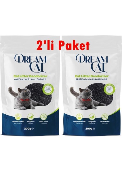 Kedi Kumu Koku Giderici Aktif Karbonlu 2X200 gr