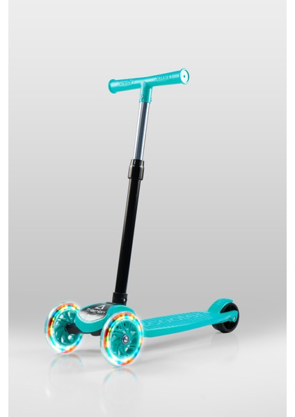 T212-M Çocuk Scooter 4 Kademeli (55-70CM) Ayarlanabilir Katlanabilir Direksiyon LED Işıklı 2 Tekerlek /