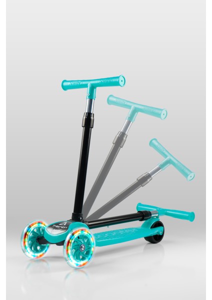 T212-M Çocuk Scooter 4 Kademeli (55-70CM) Ayarlanabilir Katlanabilir Direksiyon LED Işıklı 2 Tekerlek / modelleri