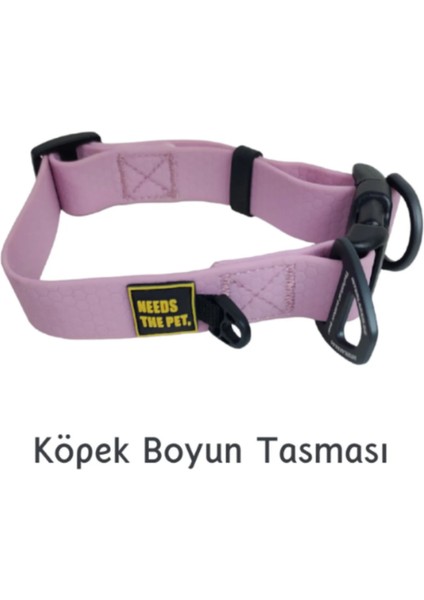 Su Geçirmez Sağlam D-Halkalı Pembe Köpek Boyun Tasması - L