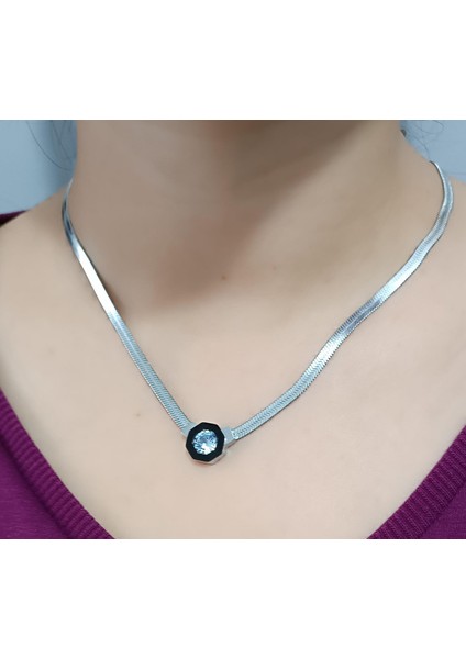 1.sınıf Çelik Kararma Yapmaz Italyan Zincir Çağla Model Silver Kolye