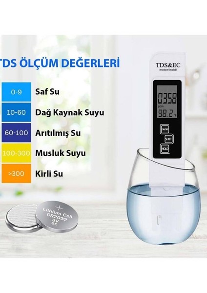 Dijital Tds ve Ec Termometreli Su Kalite ve Iletkenlik Ölçüm Cihazı Ph Değeri Sıcaklık fiyatları