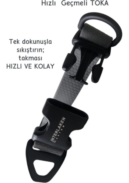 Su Geçirmez Sağlam D-Halkalı Gri Köpek Boyun Tasması - L