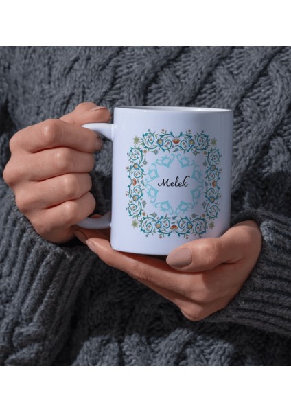 Kişiye Özel Çiçek Motifli İsimli Otantik Kahve Hediye Seti Kupa Bardak fiyatları