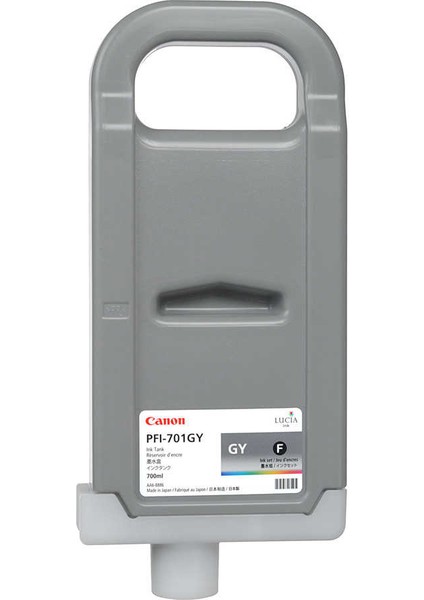 ® Canon PFI-701 Gy (Gray) Gri Plotter Orijinal Mürekkep Kartuş 700 Ml. (0909B005)