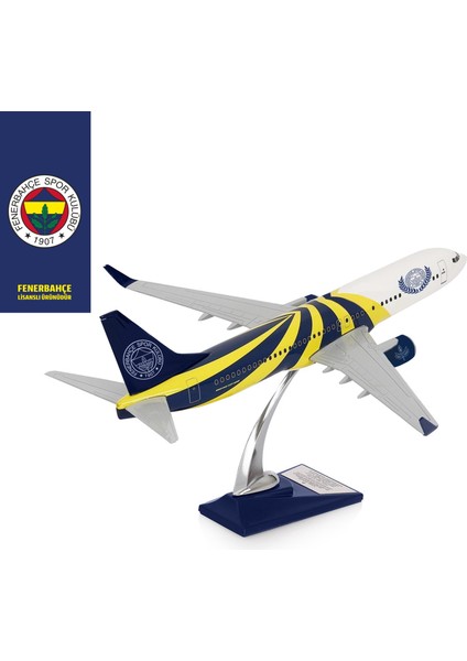 Boeing 737-800 1/100 Ölçek Fenerbahçe Lisanslı Sarı Lacivert Tasarım Maket Uçak (UCK0186)