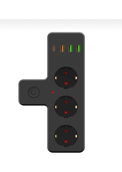 Wınnboss WN-3397 Akım Korumalı Priz 3'lü Anahtarlı 3 x Usb 1 x Type-C 10A 2500 W 323090 modelleri