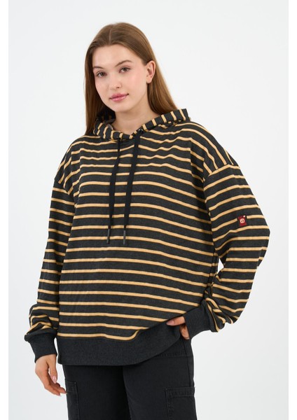 Çizgili Kapüşonlu Sweatshirt (UNX00242WN)
