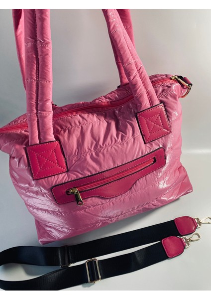 Metalik Pembe Kol ve Omuz Çantası 45X35 modelleri
