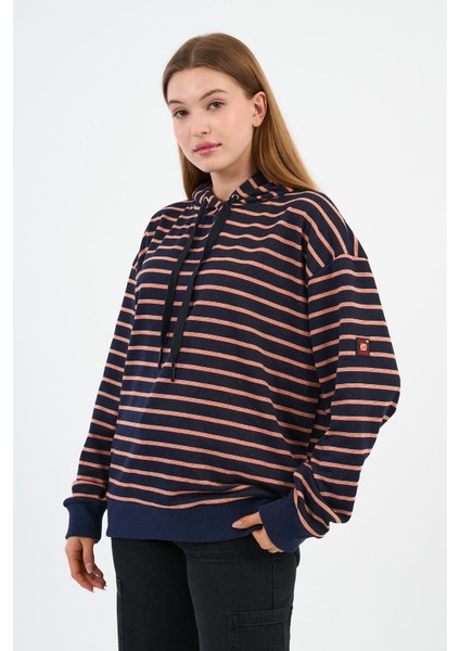 Çizgili Kapüşonlu Sweatshirt (UNX00242WN)