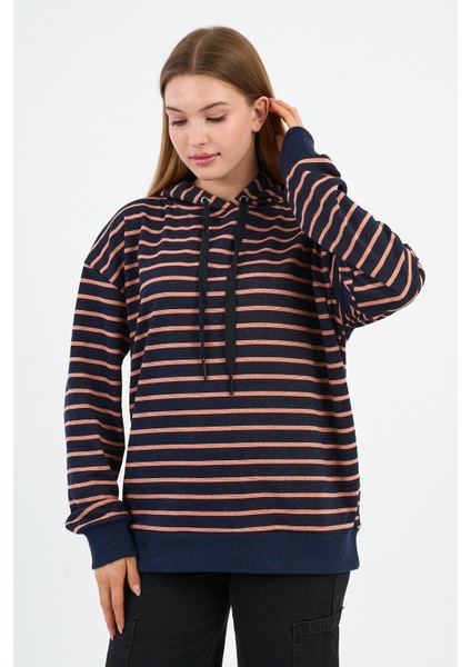 Çizgili Kapüşonlu Sweatshirt (UNX00242WN) modelleri