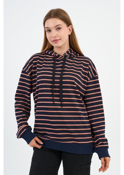 Çizgili Kapüşonlu Sweatshirt (UNX00242WN) indirimleri
