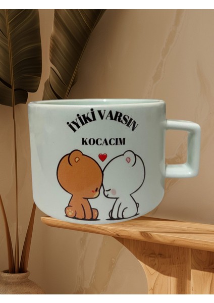2'li Iyiki Varsın Karıcım-Iyiki Varsın Kocacım Yazılı Kupa Bardak ( Pastel Yeşil Renk ) modelleri