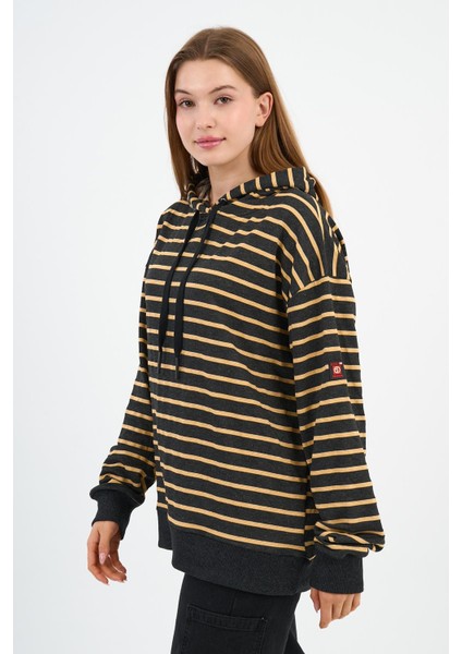 Çizgili Kapüşonlu Sweatshirt (UNX00242WN) modelleri