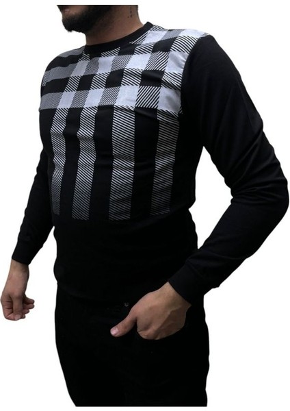 Baskı Desenli 2 Iplik Erkek Sweat - Kare fiyatları