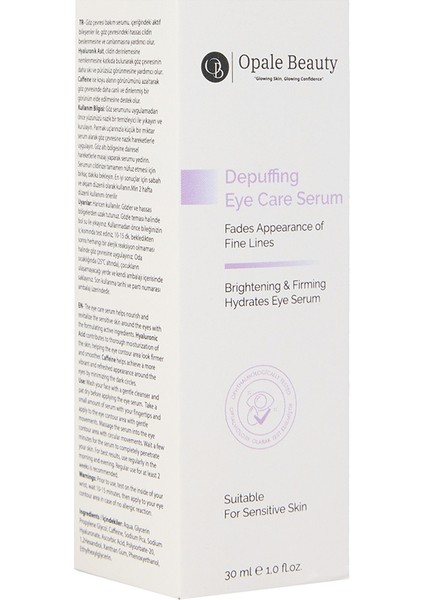 Depuffing Eye Care Serum 30ML- Antioksidan Koruma ile Aydınlık ve Pürüzsüz Göz Çevresi fırsatları